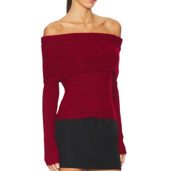 4th & Reckless Krissy Top in Red UK 6 / US XSmall New Womens Knit Sweater - Picture 2 of 8